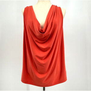 Vintage Harve Benard Coral‎ Cowl Neck Sleeveless Top Women's XL Fall Color Layer